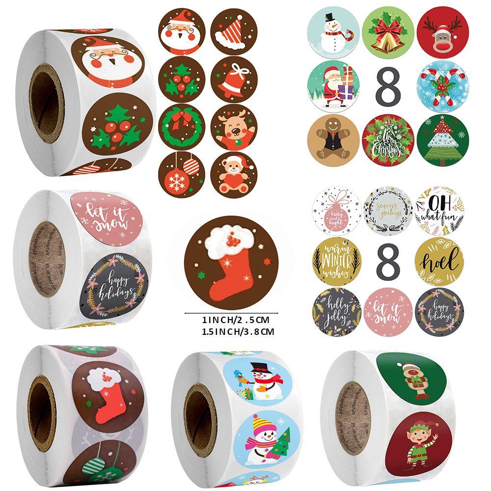 Decor Envelope Packaging Kraft Stickers Sticky Note Seal Sticker Adhesive Label Christmas Stickers