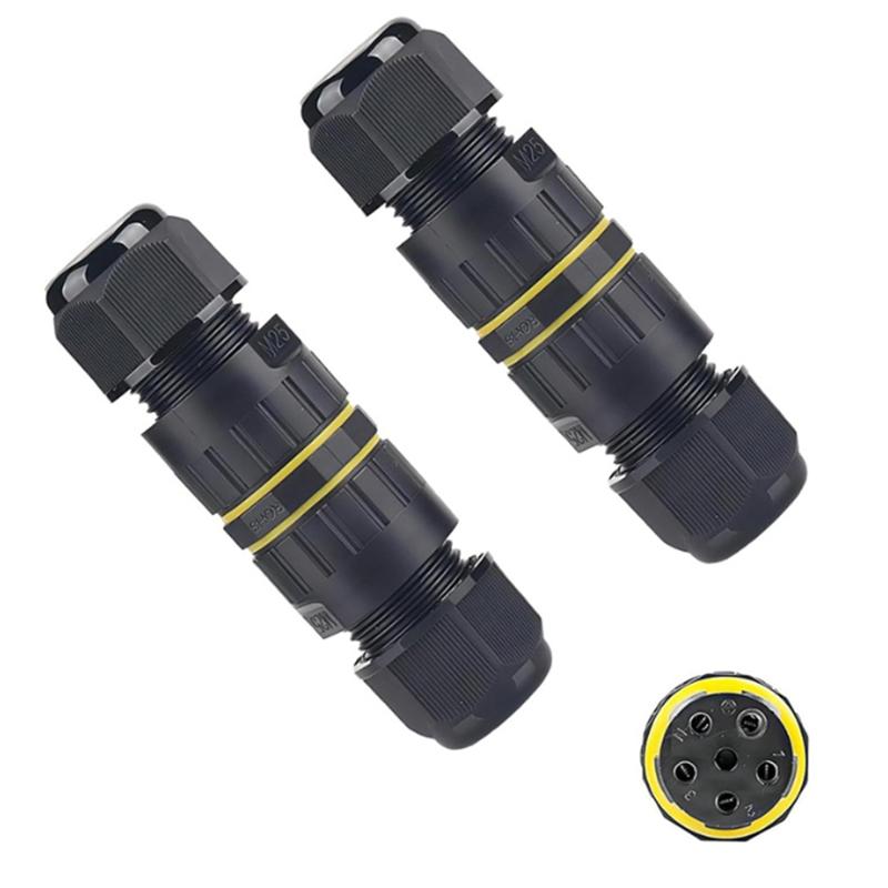 1Pcs Outdoor 2 Way Electrical Cable Wire Connector For Wiring Accessories M16 M20 M25 2/3/4/5/6Pin Ip68 Waterproof Junction Box