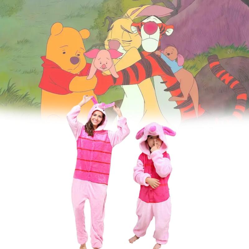 Piglet The Winnie Pooh Characters Unisex Fancy Dress Costume Pyjamasaa Hoodies