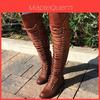 Bottes Combat Bas Talons Plates Élégantes Pour Femmes Dentelle à Lacets Montantes Cuissardes Confortables Pour Toute la Journée