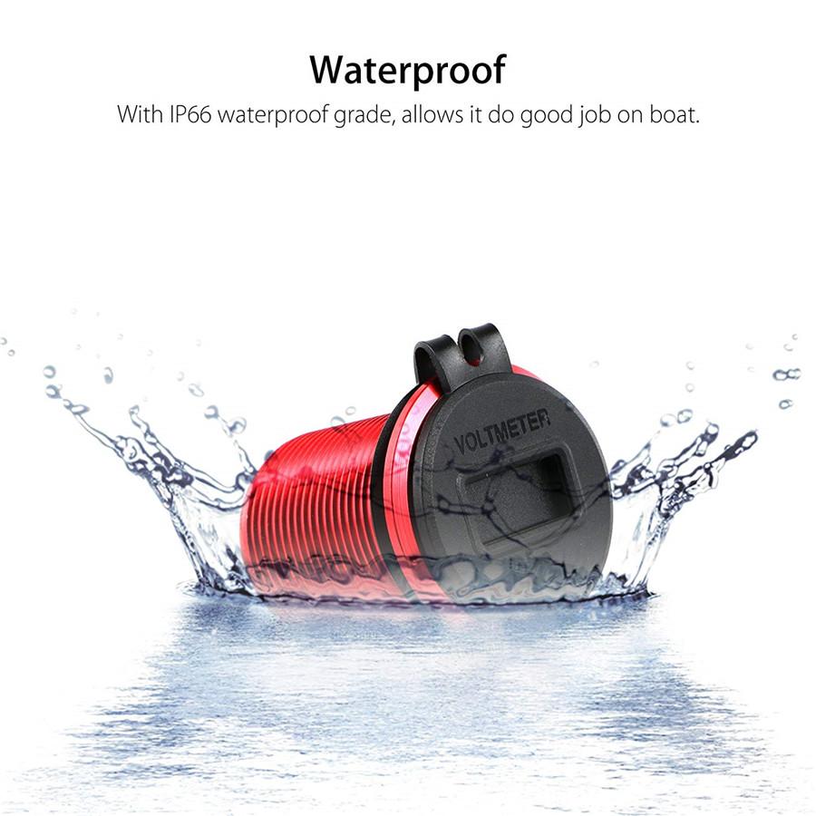 Dual Port USB Car Cigarette Lighter Charger Socket w/ Red LED Digital Voltmeter