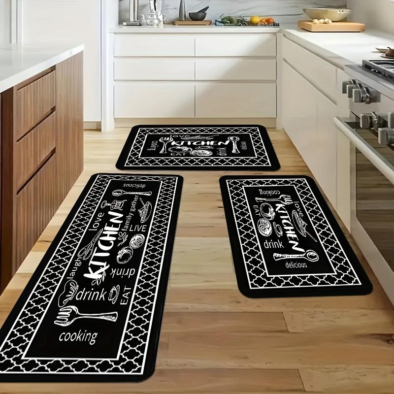 1PC Kitchen Pattern Kitchen Rug Non-Slip Door Mats Pop Design Bathroom Rug Bath Mat Carpet for Home Sink Laundry Decor