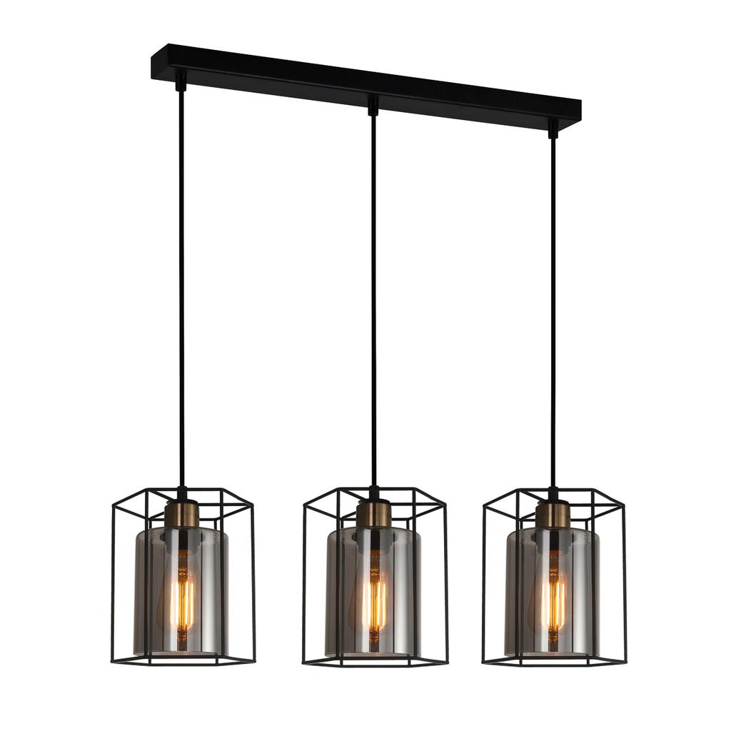 Lampa Wisząca Kalula 3 E27 Czarny Italux Pnd-78901-3-Bk+Sg