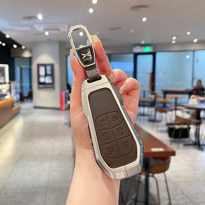 Metal Leather Key Case for 25 Xiaopeng Models: Fits X9, G6, P7i, G9, P5, G3