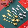 Stainless Steel Coffee Spoons 4Pcs Christmas Dessert Spoons with Gingerbread Winter Seasonal Tableware Man Star Stocking Snowman Handle Unique