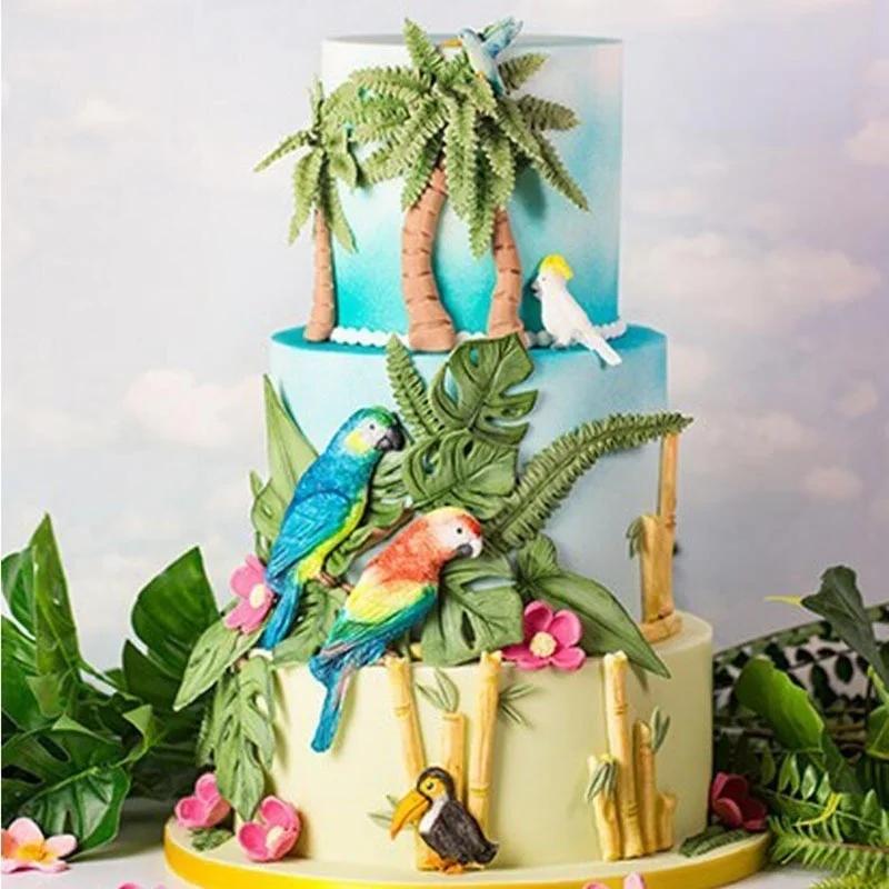 Turtle Leaf Lavender Flamingo Parrot Model Pineapple Fruit Mould Silicone Cake Mould Fondant Baking Tools Baking Accessories