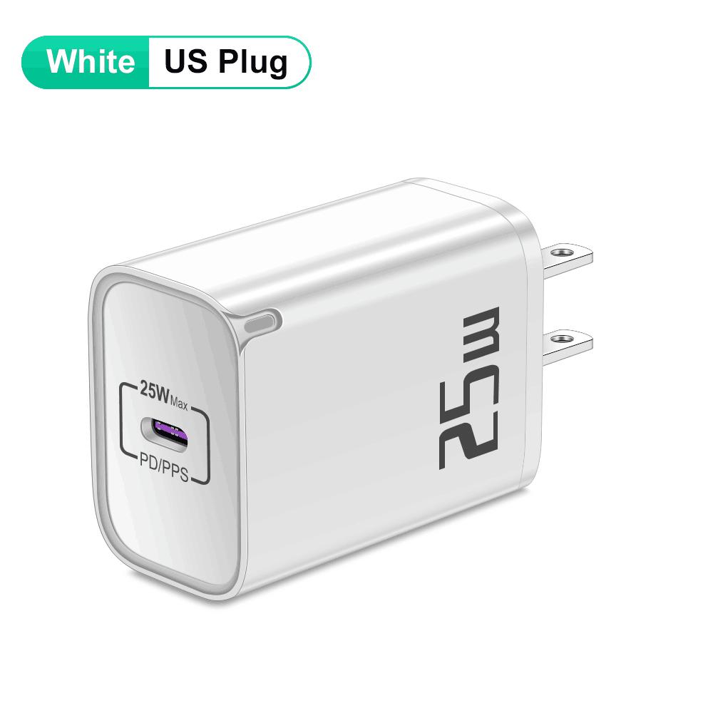25W PD Charger Fast Charging Phone Charger Type C Quick Charge 3.0 Adapter For iPhone Samsung Xiaomi EU/US/UK Plug Wall Charger