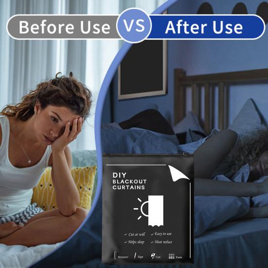 Portable Blackout Curtain No Drilling Blind Wrinkle-Free Windows Blackout Blackout Curtain