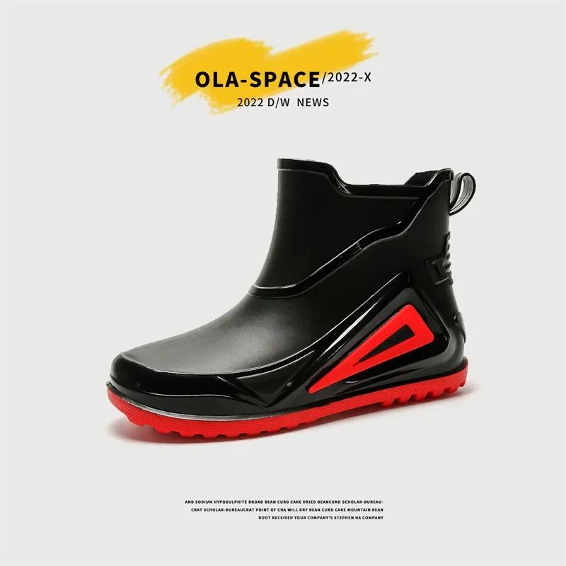 Herren Regenstiefel Wasserdicht Rutschfest Wanderschuhe Langlebige Gummistiefel Anglerstiefel Outdoor Slip-On Winter Warm