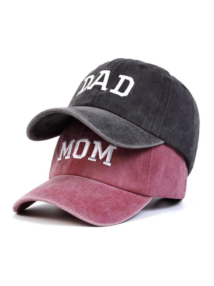 Mom and Dad Embroidered Baseball Hat Retro Sports Running Sunscreen Leisure Daily Versatile Travel Duck Tongue Hat