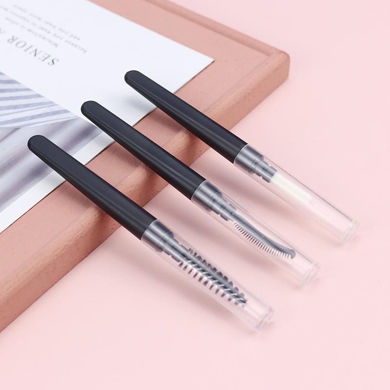 1Pcs Portable Short Spiral Eyebrow Brush With Transparent Dust Cover Eyelash Comb Lip Brush Eyebrow Extension Makeup Tool