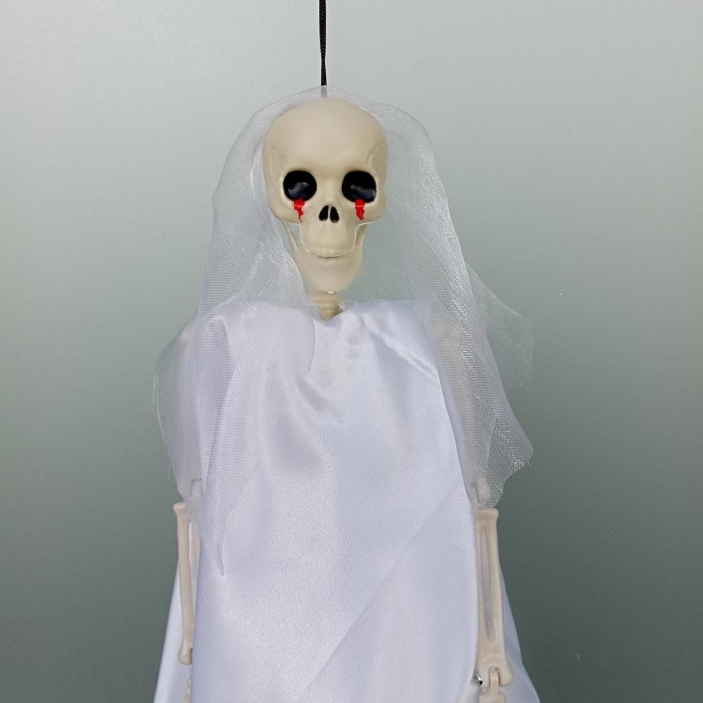 Halloween Ghost Decoration Spooky Ghost Bride Halloween Decoration Realistic Haunted House Prop with Lanyard