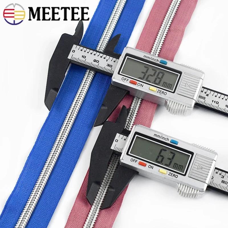 Meetee 1-10M 5# Nylon Zippers for Bag Shoes Garment Plasic Roll Zipper By The Meter Decor Zips Repair Kit DIY Sewing Accessories