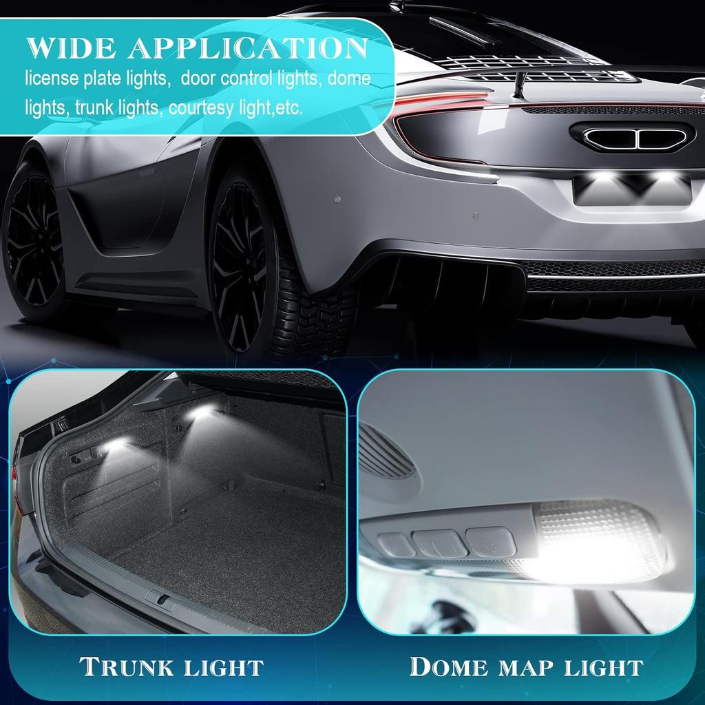 Frienda 70 Pieces LED Car Bulb Kit Interior Car Lights LED Dome Light 31 Mm 36 Mm 41 Mm T10 Bulbs Festoon Bulbs For Car Interiors Map Dome Trunk