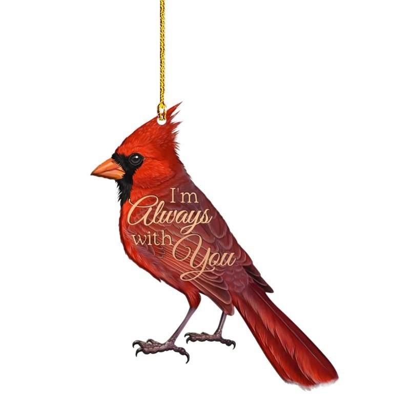 Acrylic Red Charming Bird Vehicle Hanging Decoration Fun Holiday Ornament For Car 78