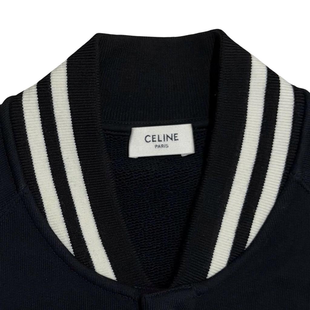 CELINE College Logo Teddy Jacket Black Men's Size M Model 2Y815345F