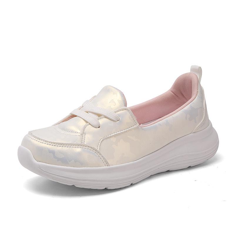 Large Size Lazy Women's Shoes Light Casual Flats Round Toe Lace Up Women's Singles Shoes Comfortable Breathable Flat Zapatos