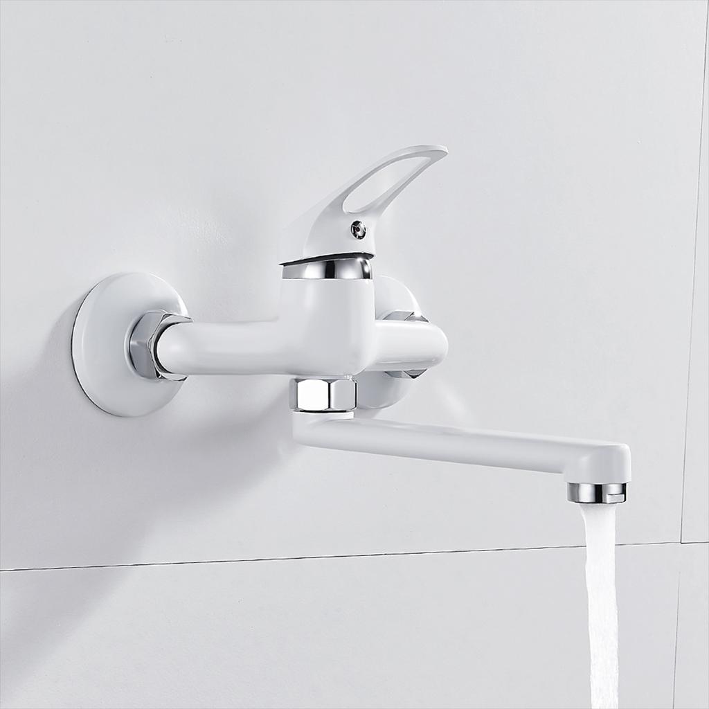 Baterie pentru chiuvetă Baterie cu mâner montat pe perete cu un singur robinet Baterie cu apă caldă și rece Baterie Galvanizare Baterie robinet pentru baie de bucătărie