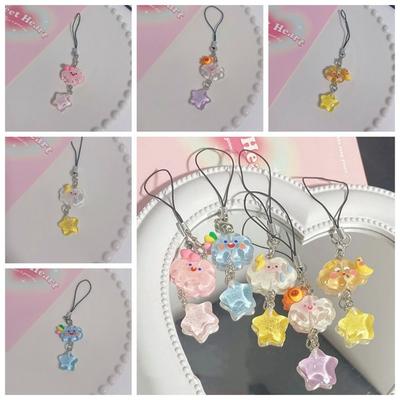 Star Starry Clouds Cell Phone Rope Korean Style Sweet Girls Resin Clouds Phone Chains Resin Candy Color