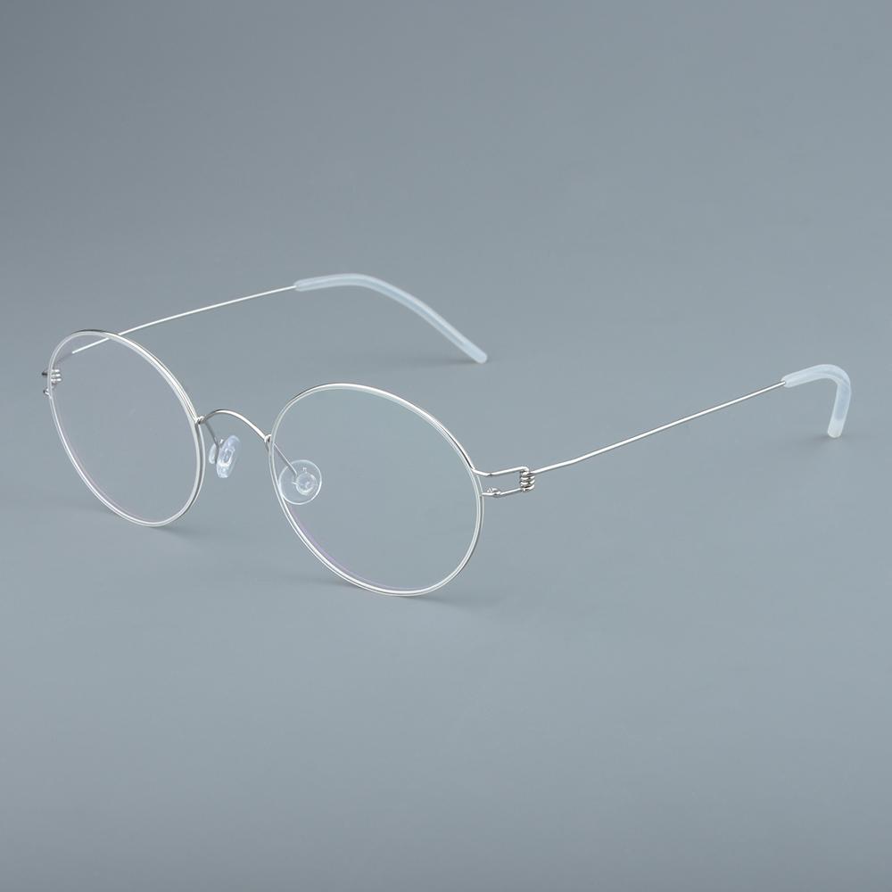 

Small Round Screwless Glasses Frame Denmark Brand Men Women Ultralight Colorful Eyeglasses Air Rim Blue Frames Spectacle Eyewear серебряный