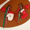 1Pc Braided Ornaments Xmas Christmas Shape Keychain Mobile Phones Key Accessories Party Christmas Wreath Friends Gifts