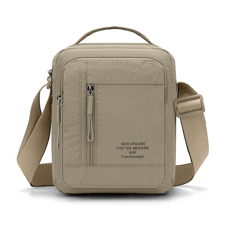 Men's Nylon Crossbody Backpack Fashionable Versatile Summer New Style Waterproof Single Shoulder Sling Bag Simple Design