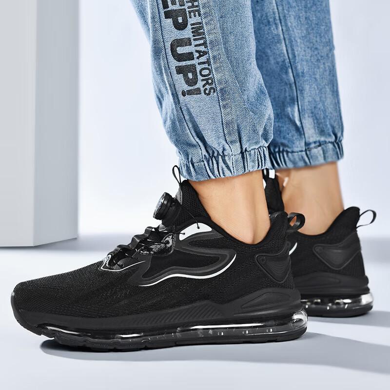 Sneaker Herren Sommer Herrenschuhe Drehknopf Laufschuhe Mittelschüler Ultraleicht Stoßdämpfend Mesh Atmungsaktiv Trendschuhe