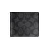 3-in-1 Geldbörse Beschichtete Leinwand Geldbörse Mini Herren Schwarz Grau CR905-CQBK