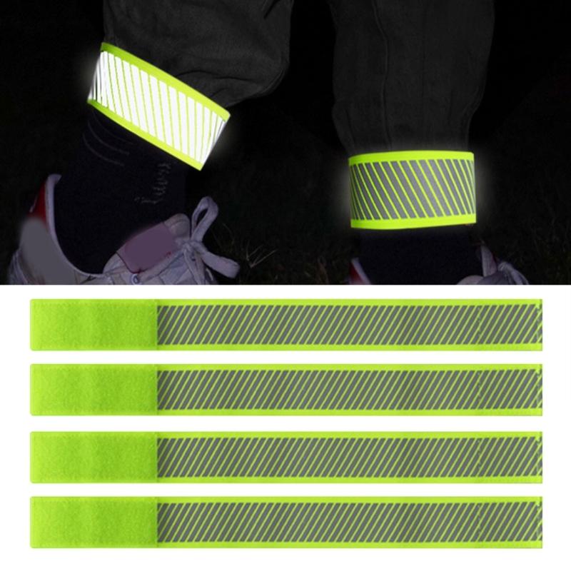 Adjustable Reflective Wristband Safety Wrist Strap with Twills Pattern for Outdoor Cycling Adventure and City Commuting