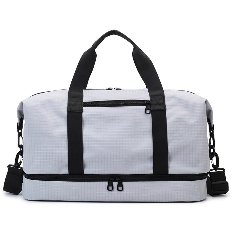 

Short Trip Bag Dry and Wet Separation Fitness Yoga Training Bag Independent Shoe Compartment Cover Tie Rod Business Trip Luggage one size fits all серый
