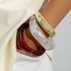 European and American jewelry, fashionable acrylic elbow bracelets, retro color matching exaggerated bracelets and bracelets.