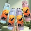 1PC Sunset Flying Eagle Pattern 750ml Color Plastic Sports Water Bottle Leakproof Flip Straw Lid Suitable for Sports Office Home Use