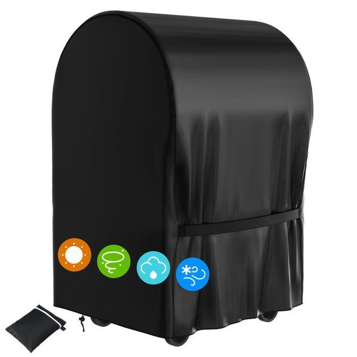Housse de barbecue imperméable AIMOONSA 145x61x117 cm - Oxford 210D, poche & cordon
