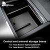 Car Armrest Storage Box For Tesla Model Y Juniper 2025 Model 3 Highland 2024-UP ABS Center Console Organizer Tray Accessories