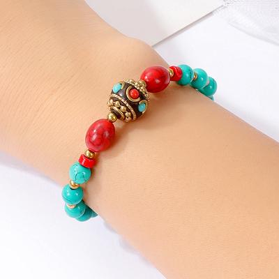 Retro Handmade Tibetan Jewelry Nepalese Beaded Bracelet Ethnic Tibetan Exotic Woven Bracelet Copper Bead Bracelet