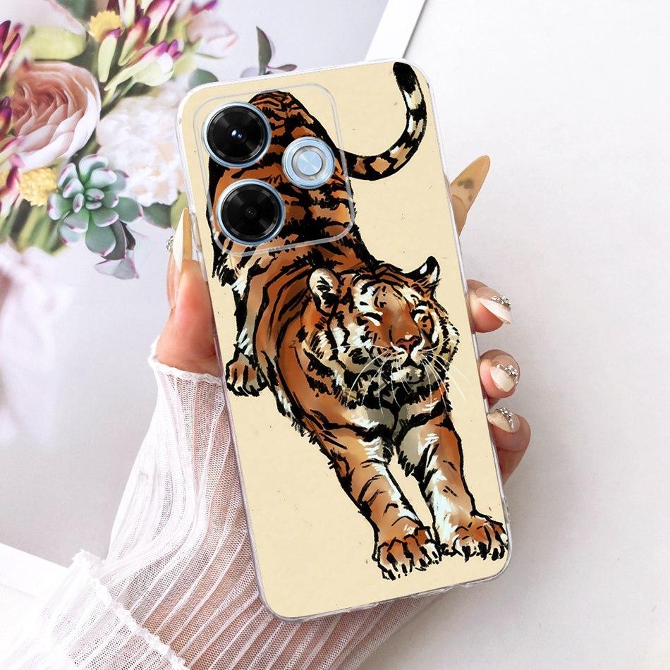 For Xiaomi Redmi 13X Cool Dragon Tiger Pattern Phone Case For Redmi 13X Soft Silicone TPU Cases