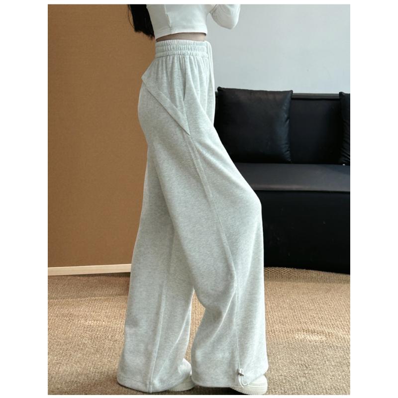 Neue Frühlings- und Herbst-Weitbeinhose Vielseitige Gerade Bein Freizeithose Hochtailliert Schlank Locker Schlafende Frauen