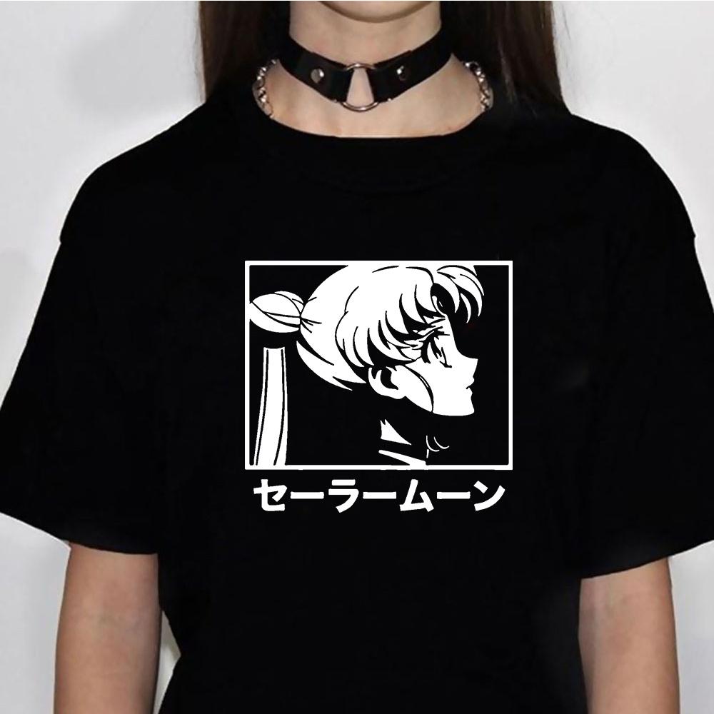 80s Moon Cat t shirt Women comic Japanese harajuku tshirts feUnisex 2000s anime funny clothes