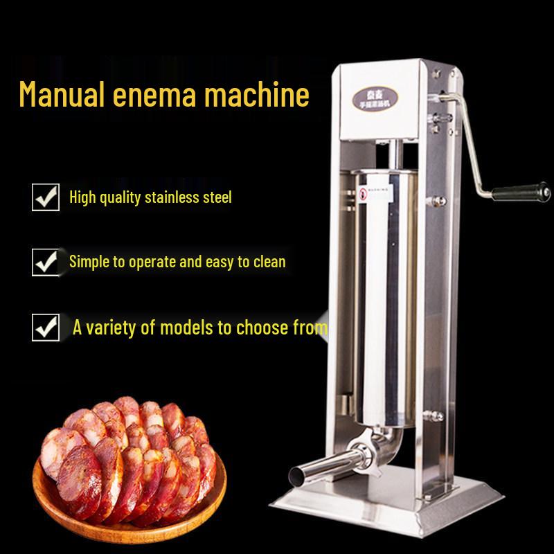 Stainless Steel Manual-Commercial Sausage Stuffer & Auto-Fill Machine for Cured, Ham, and Meat Sausages