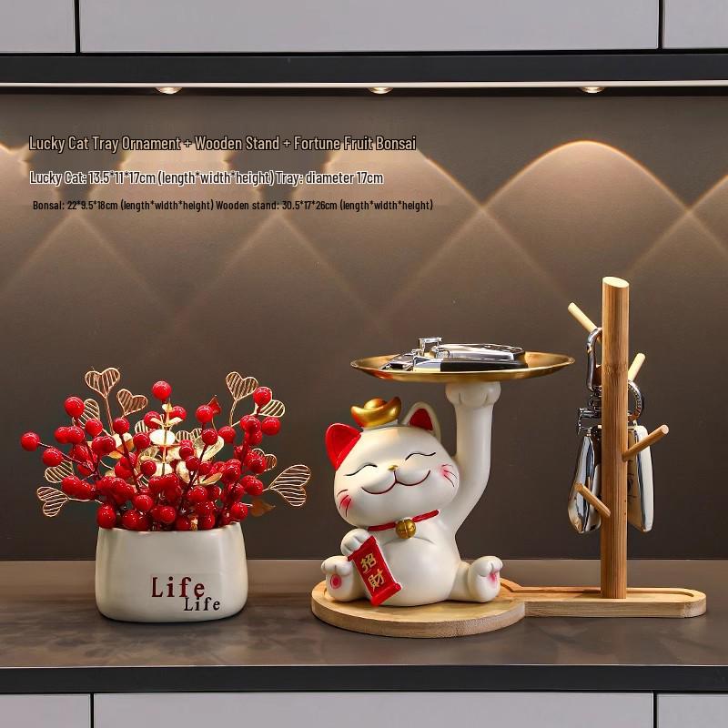 Cat Figurine - Perfect for Home Entry, Living Room, Wine Cabinet, or Shoe Cabinet Decoration; Ideal Housewarming Gift
