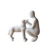 3D Printed Girl And Dog Statues Sculpture Canine Statues Crafts Cute Dog Figurine Pet Lovers Funny Desktop Ornaments Home Decor
