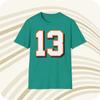 Throwbackmax Dan Marino #13 Miami Dolphins Jersey T-shirt - Voor- en Achterkant Print