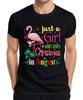 Just a Girl Who Loves Christmas In August Flamingo Tropical Beach Herren T-Shirt