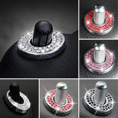 4x For Mercedes Benz E C GLC Class Lift Bolt Sparkle Pull Rod Bling Car Door Lock Pin Ring Cover Crystal Decroation Accessories