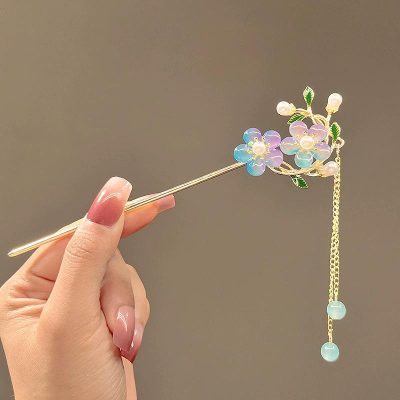 Double Layered Flower Lace Hollowed Pleated Ballet Lace Scrunchies Sweet Gentle Low Ponytail Head Ties New Accessories for Women
