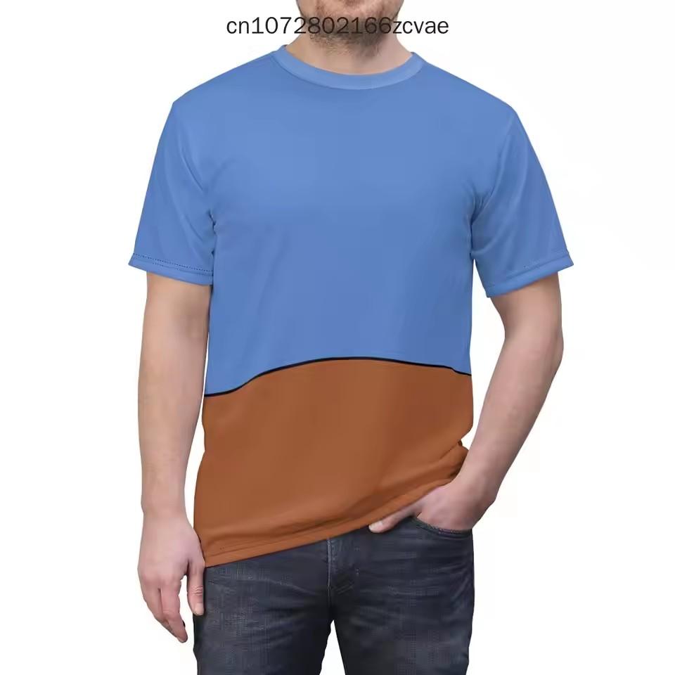 Summer Fashion Small Tail Printed Round Neck Casual Loose Men s and Women s Short Sleeves XL