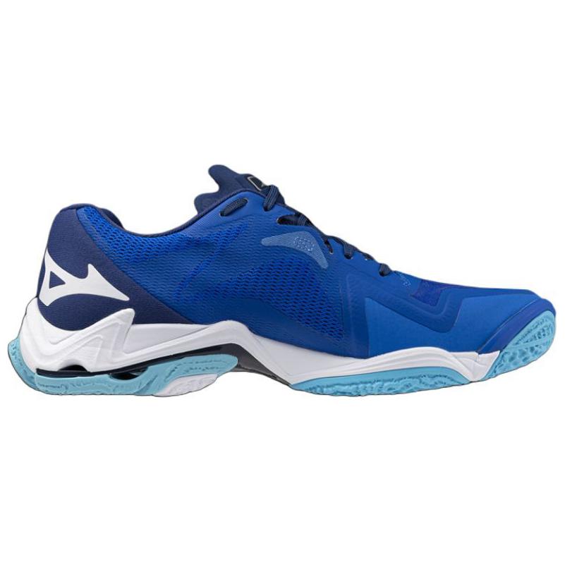 Mizuno Wave Lightning Z8 Scarpe da Allenamento Basse Comode Antiscivolo Resistenti Sneakers Unisex Blu Bianco V1GA240001