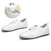Customized Leather Little White Shoes Women's 2025 New Fashion Single Shoes Flat Bottom Cross Elastic Band Niche Single Shoes Ballet Style