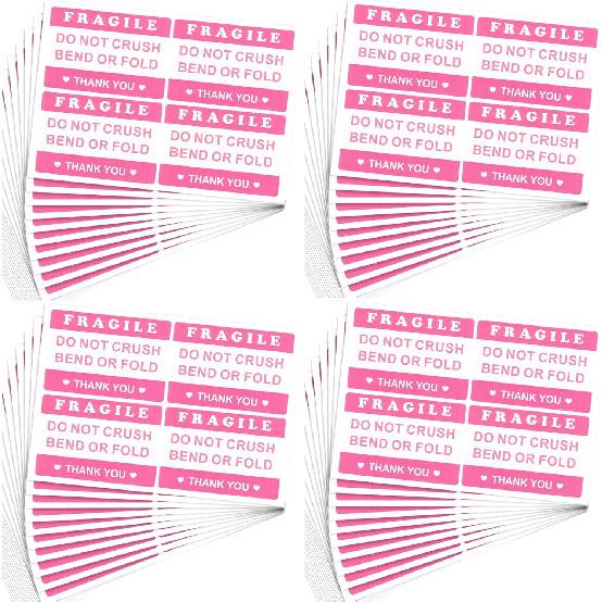 2x3 Inch 400PCS Fragile Stickers for Shipping Do Not Crush Bend or Fold, Shipping Mailing Cartons Envelops Adhesive Labels, Fragile Warning Stickers