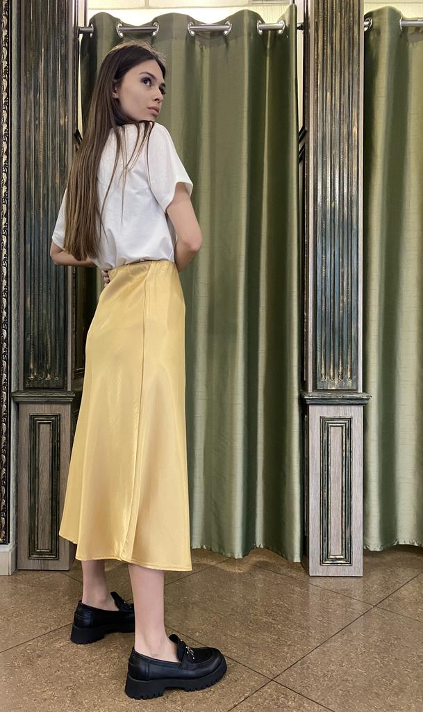 Satin Skirt MZR 20470 S Golden Color